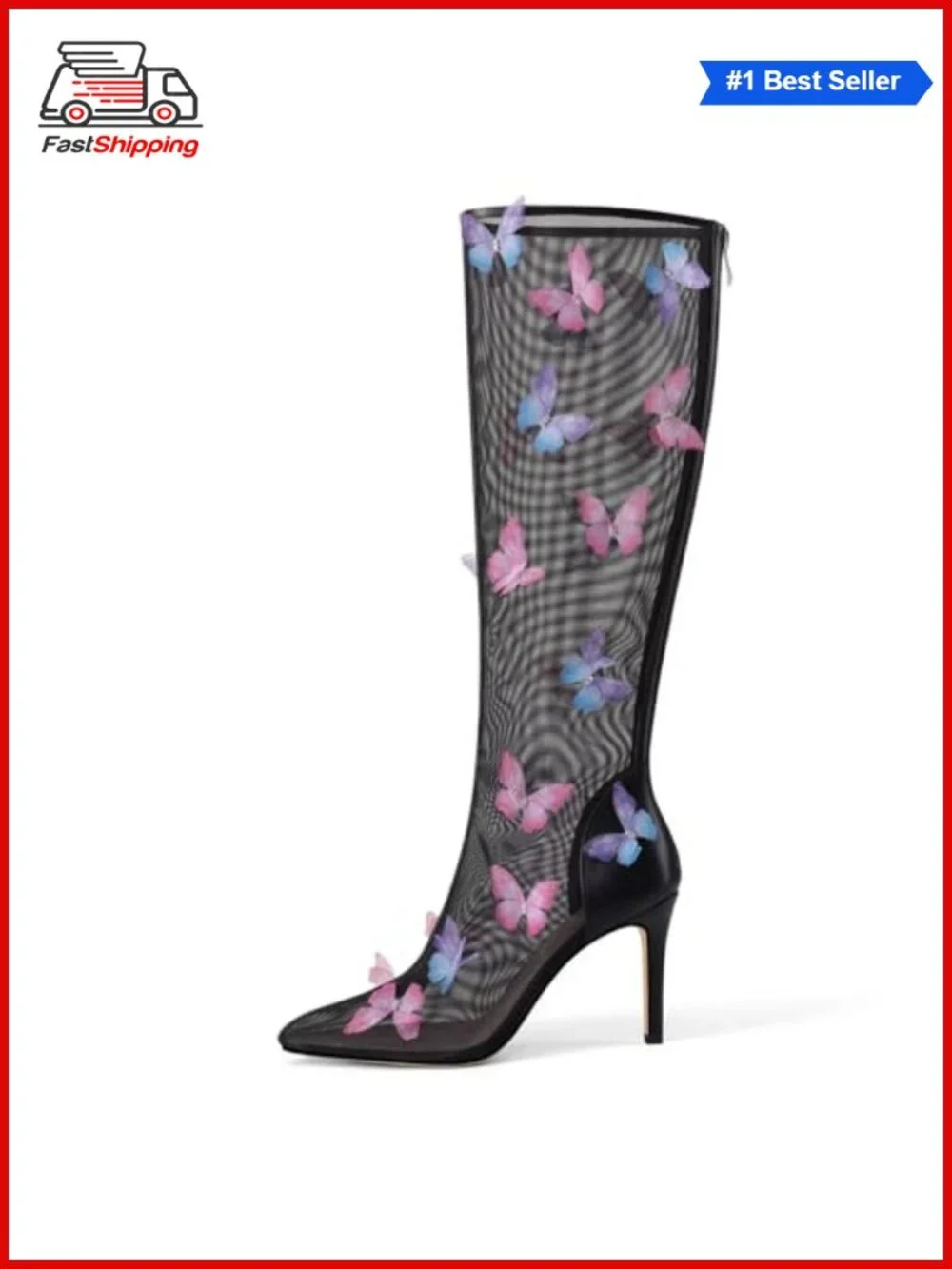 ✨UJPFEO Mesh Butterfly Knee-High Stiletto Heels Pointed Toe Back Zipper Boots_4